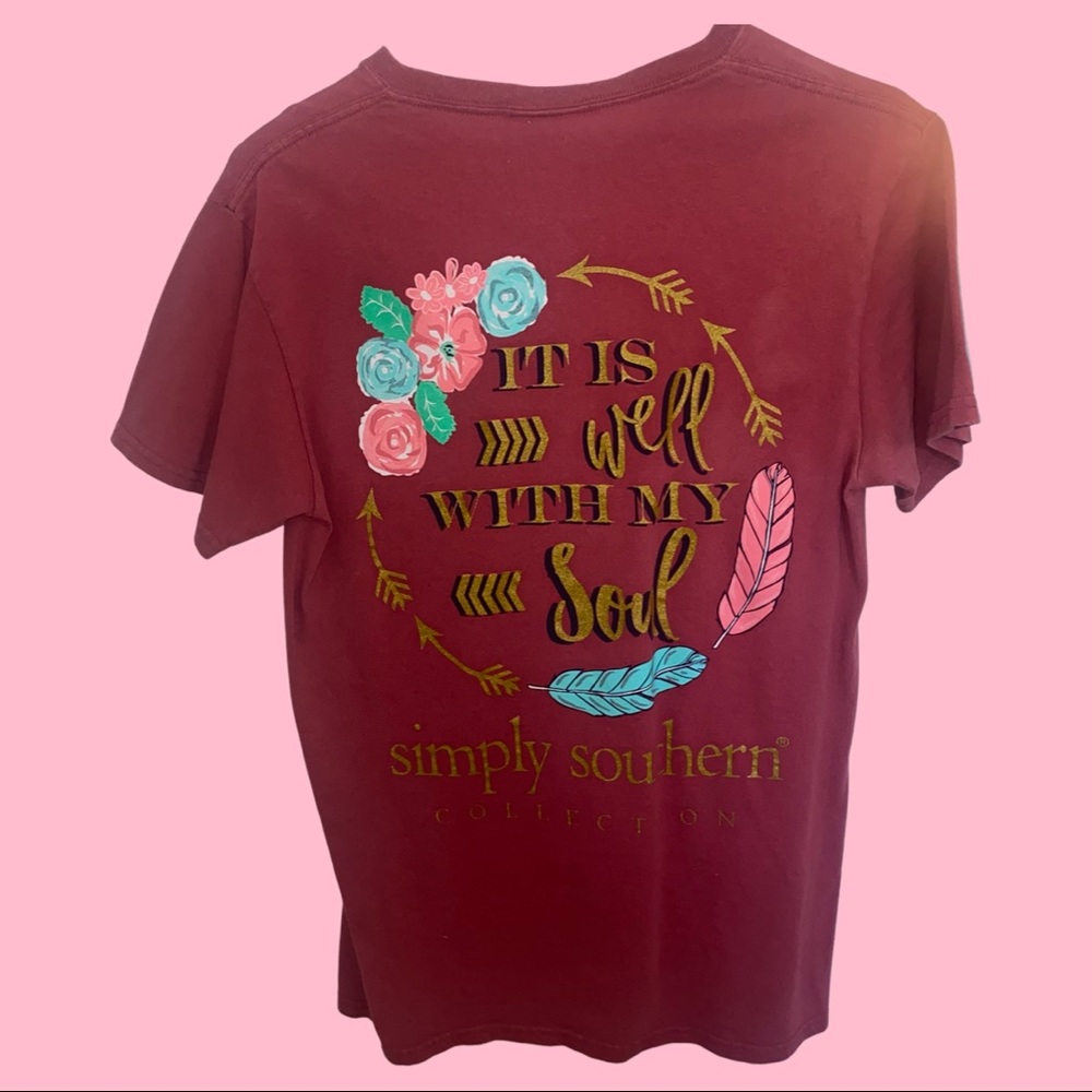 🌸 Maroon Simply Southern Tee